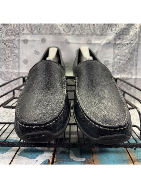 Tommy Bahama Black Pebbled Leather Orion Loafers Slip-On Cushioned Sz 10.5D EUC main image 11